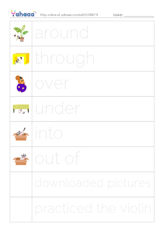 Let's GO 4: Unit 5 Outdoors and Indoors PDF one column image words