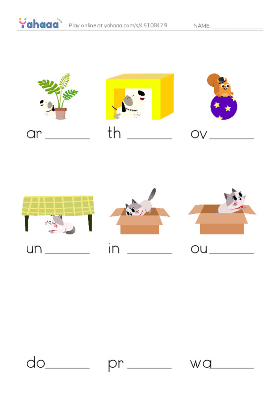 Let's GO 4: Unit 5 Outdoors and Indoors PDF worksheet to fill in words gaps