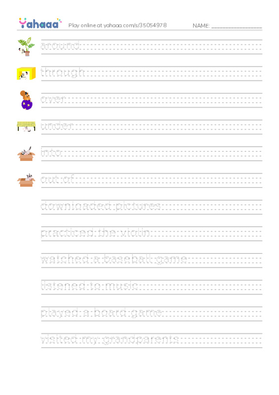 Let's GO 4: Unit 5 Outdoors and Indoors PDF write between the lines worksheet