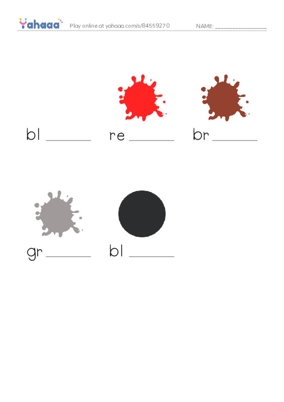 Let's GO 4: Unit 6 Hair color PDF worksheet to fill in words gaps