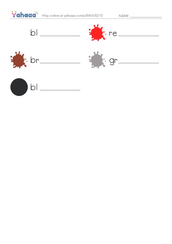 Let's GO 4: Unit 6 Hair color PDF worksheet writing row