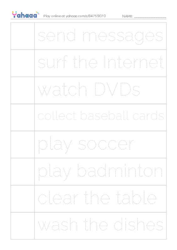 Let's GO 4: Unit 8 Work and Play PDF one column image words