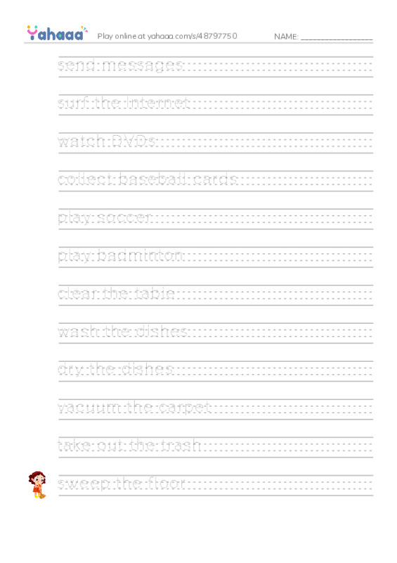 Let's GO 4: Unit 8 Work and Play PDF write between the lines worksheet