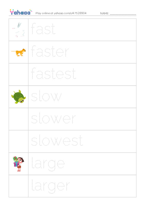 Let's GO 5: Unit 2 Comparing PDF one column image words