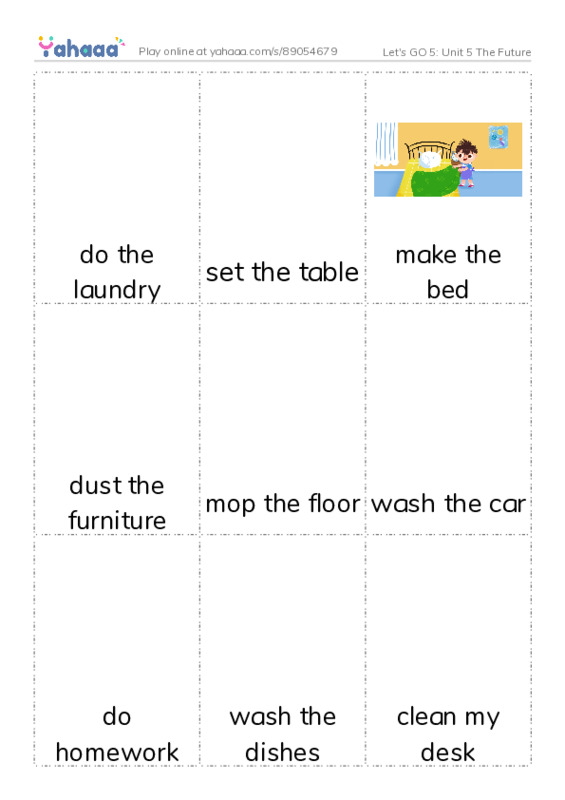 Let's GO 5: Unit 5 The Future PDF flaschards with images