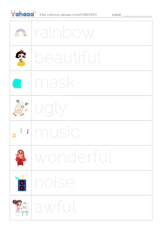 Let's GO 5: Unit 7 The Senses PDF one column image words