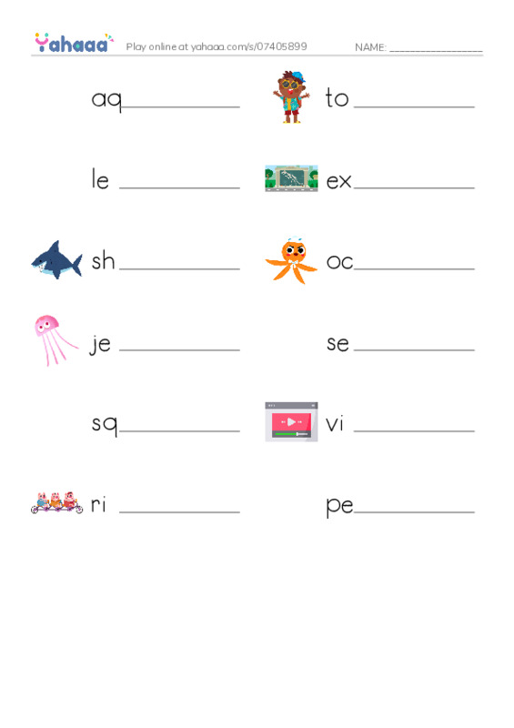 Let's GO 6: Unit 2 At the Aquarium PDF worksheet writing row