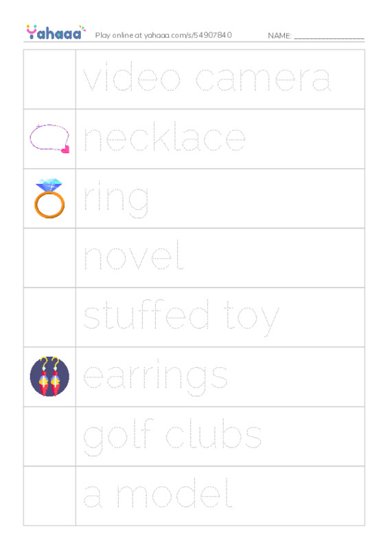 Let's GO 6: Unit 3 Going Shopping PDF one column image words