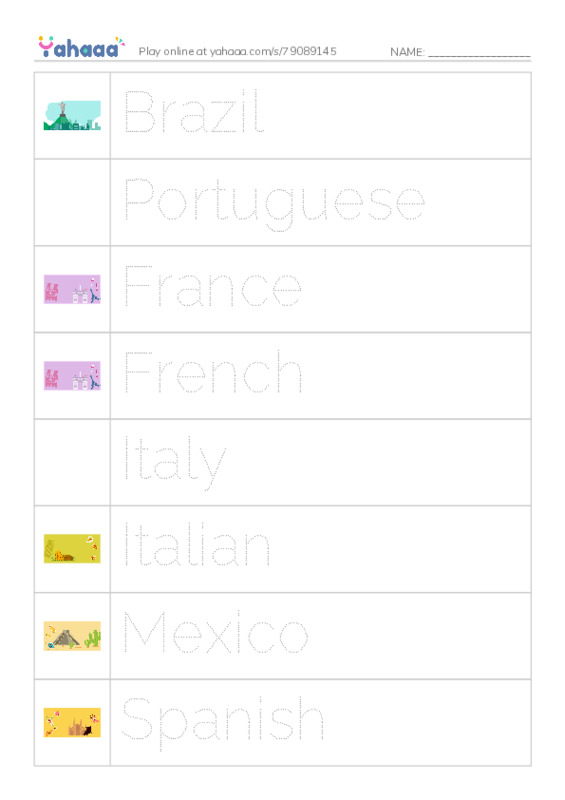 Let's GO 6: Unit 5 Explore the World PDF one column image words