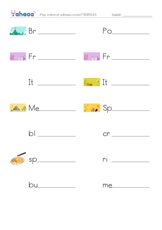 Let's GO 6: Unit 5 Explore the World PDF worksheet writing row