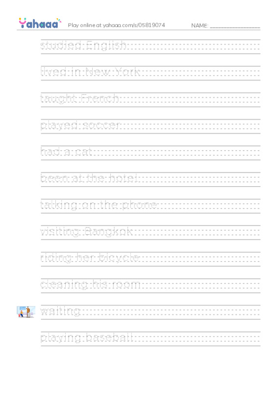 Let's GO 6: Unit 6 Doing Things PDF write between the lines worksheet
