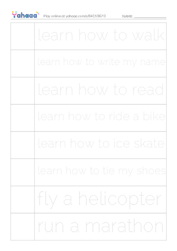 Let's GO 6: Unit 7 About Me PDF one column image words