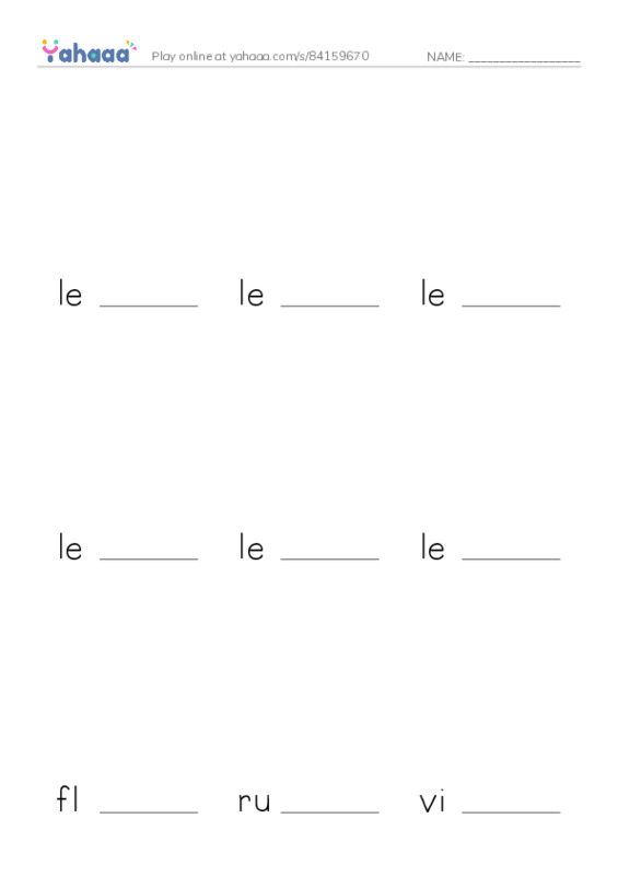 Let's GO 6: Unit 7 About Me PDF worksheet to fill in words gaps