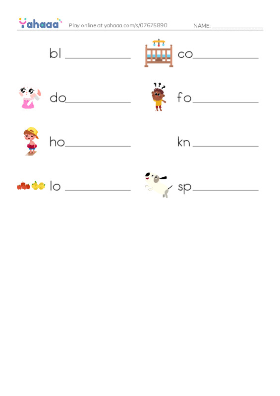Word Families: ot PDF worksheet writing row