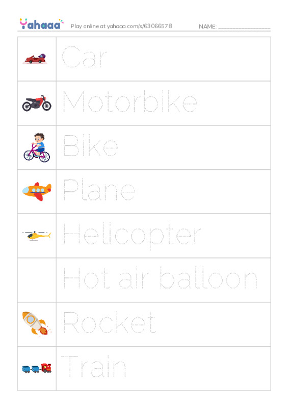Transport PDF one column image words