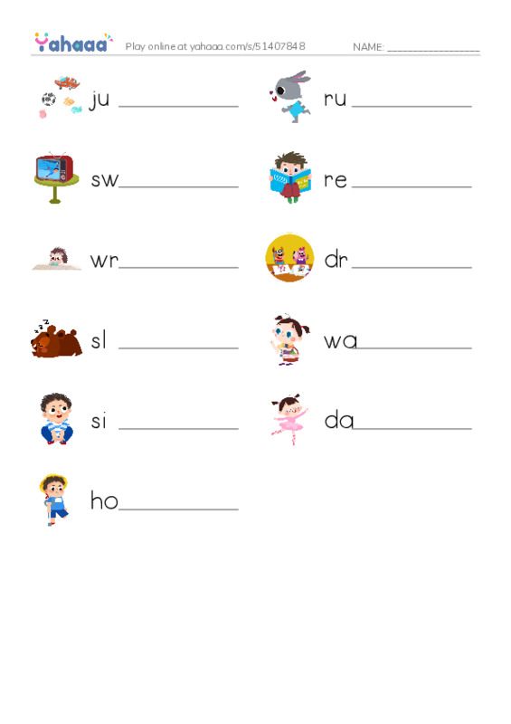 Verbs PDF worksheet writing row