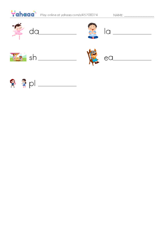 Fun activities PDF worksheet writing row
