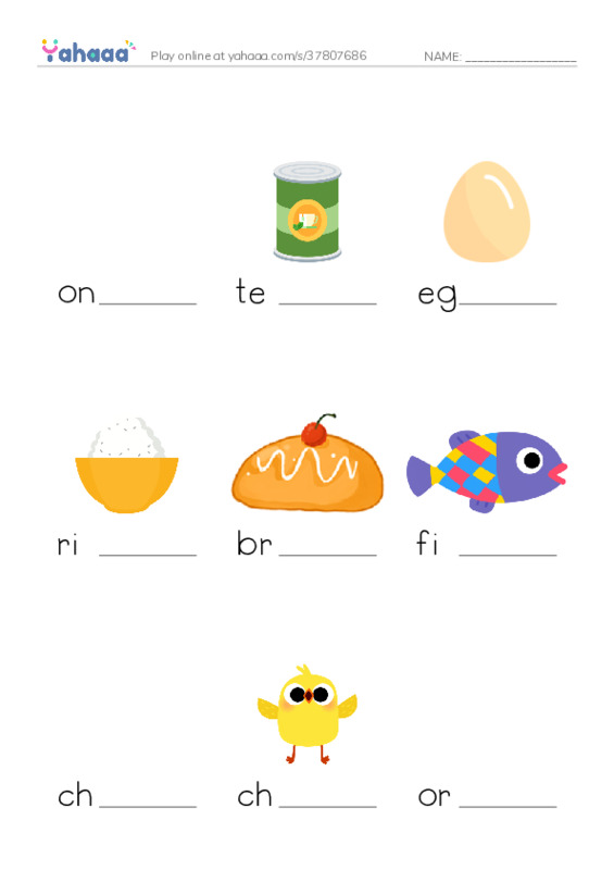PREKET FOOD PDF worksheet to fill in words gaps