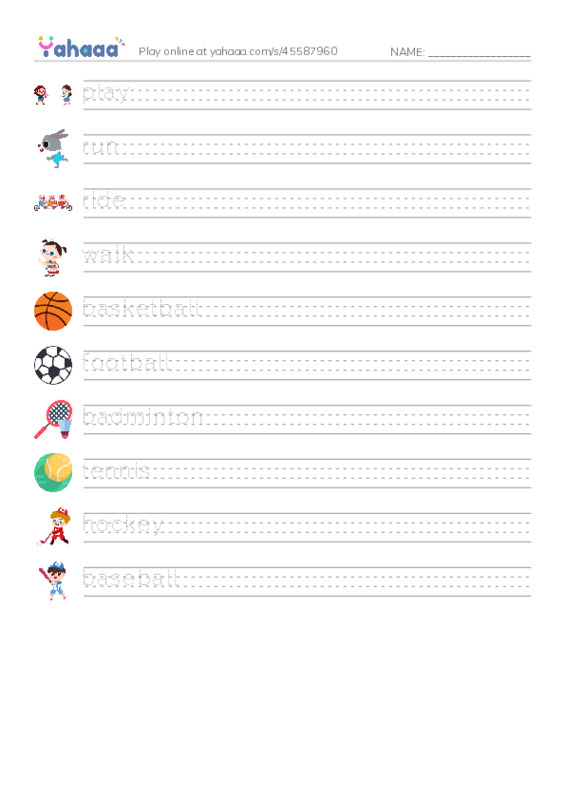 Unit 8. Sports PDF write between the lines worksheet
