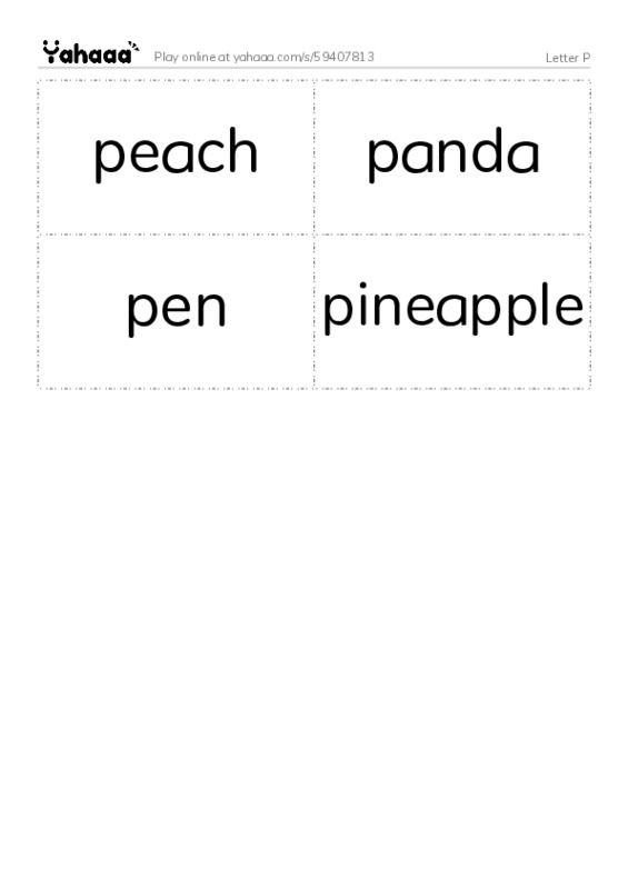 Letter P PDF two columns flashcards
