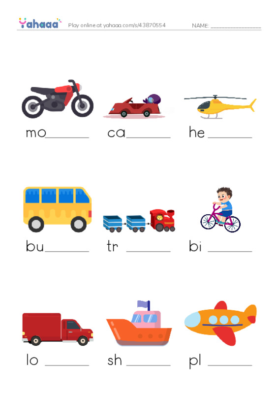 Unit 11. In the street PDF worksheet to fill in words gaps