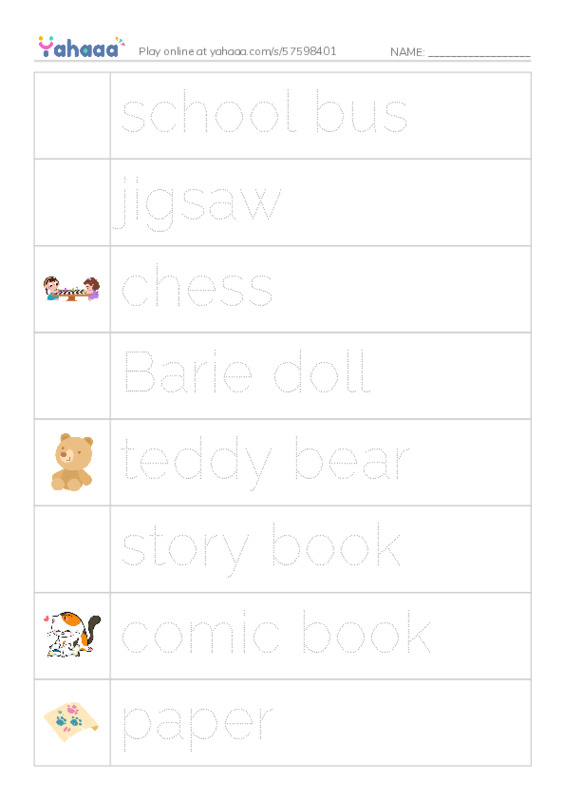 school PDF one column image words
