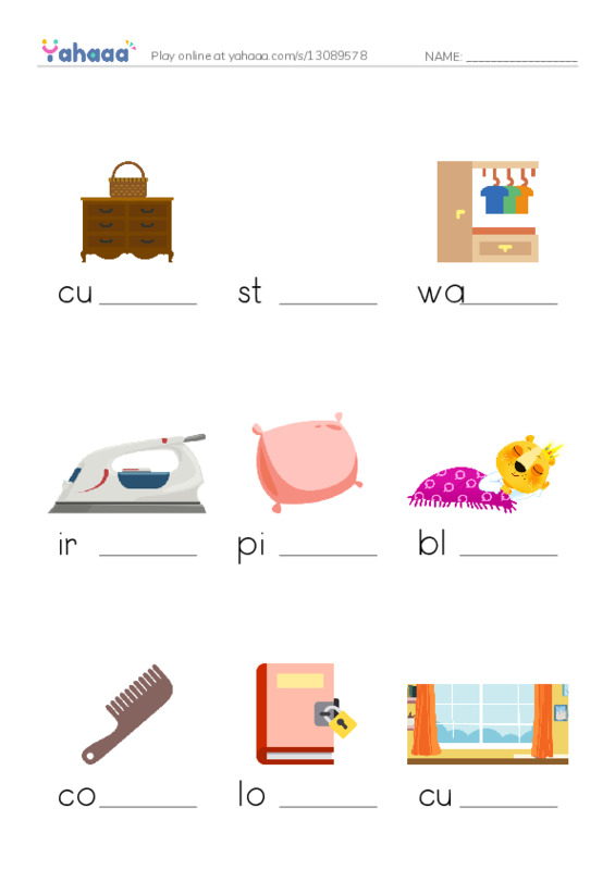 House&Home PDF worksheet to fill in words gaps