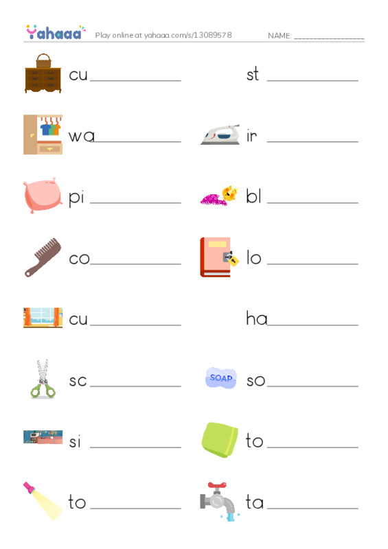 House&Home PDF worksheet writing row