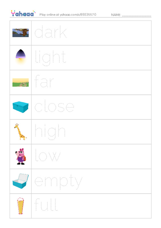 Adjectives 3 PDF one column image words