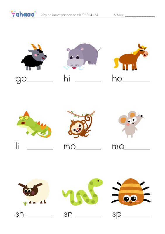 ANIMALS- 2 PDF worksheet to fill in words gaps
