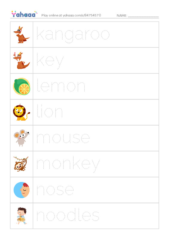 KLMNO words  PDF one column image words