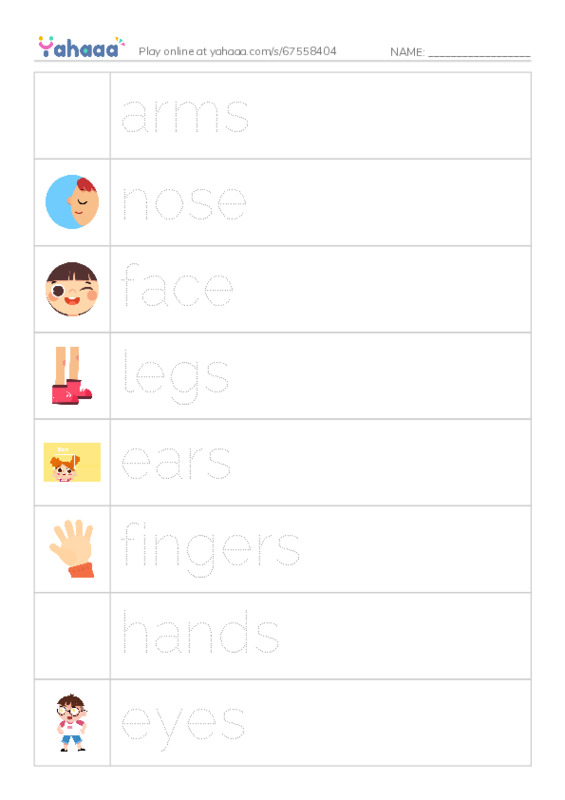 Unit 3: This is my nose PDF one column image words