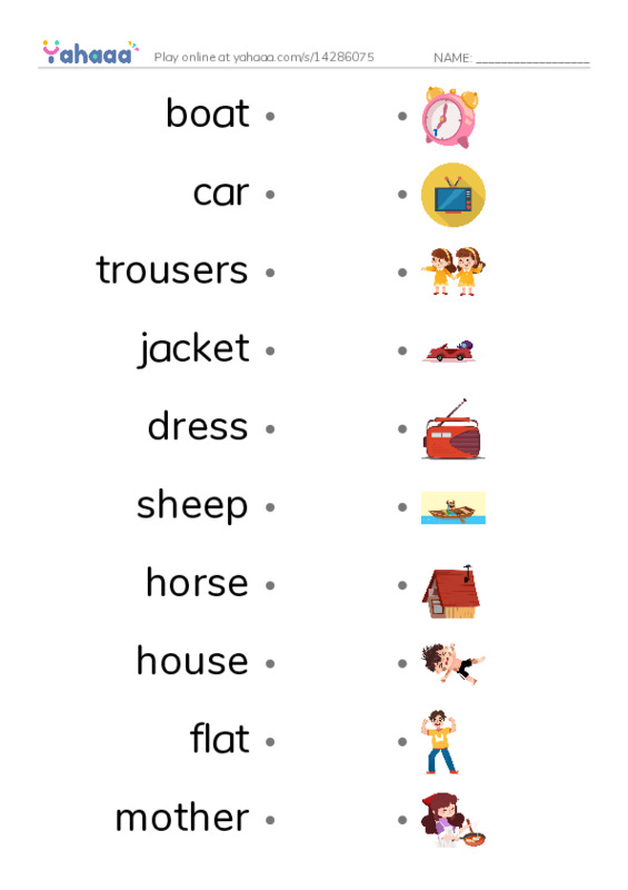 Unit 12. My grandparents PDF link match words worksheet