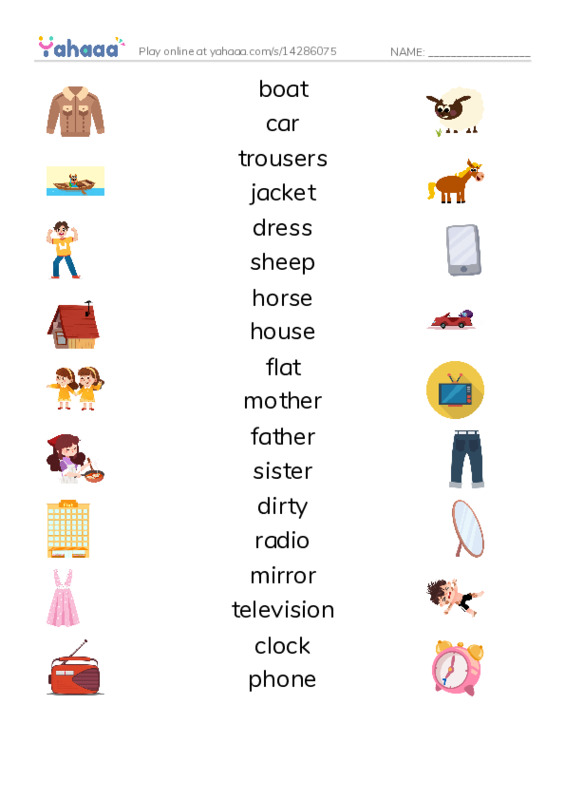 Unit 12. My grandparents PDF three columns match words