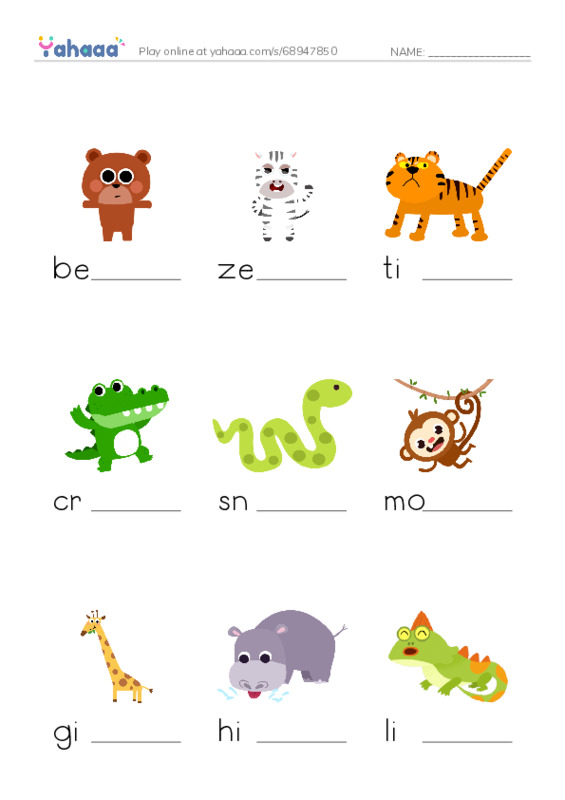 Unit 13. Going to the zoo PDF worksheet to fill in words gaps