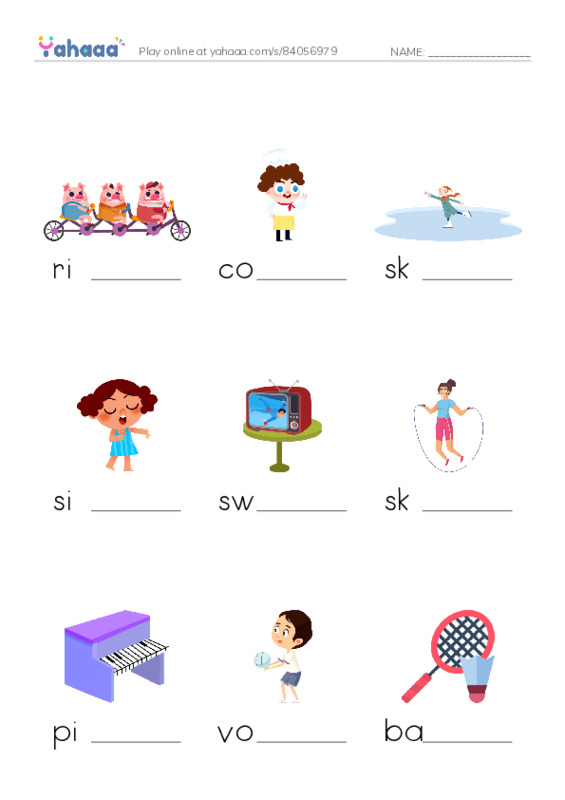 Verbs grade 3 PDF worksheet to fill in words gaps