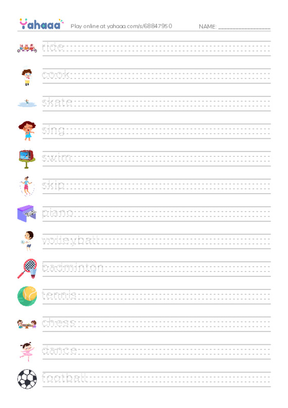 Verbs grade 3 PDF write between the lines worksheet