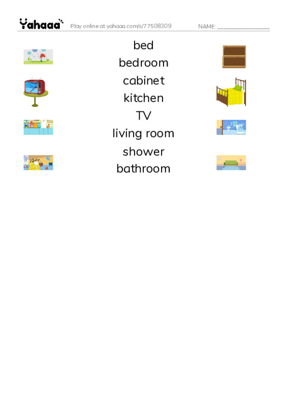 My House PDF three columns match words