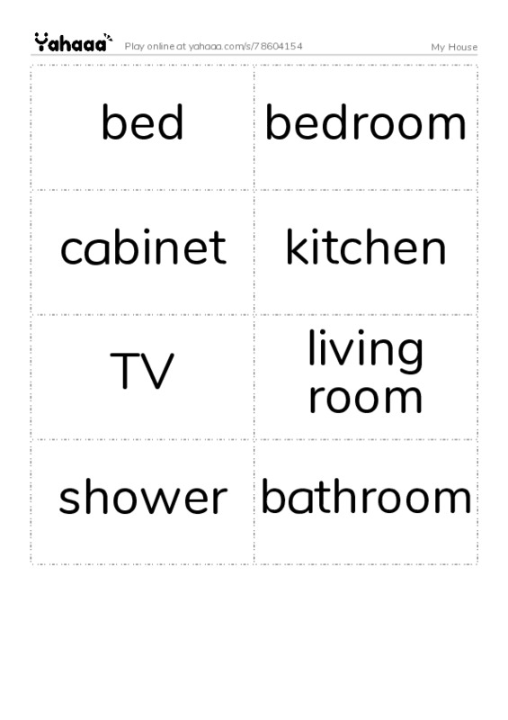 My House PDF two columns flashcards