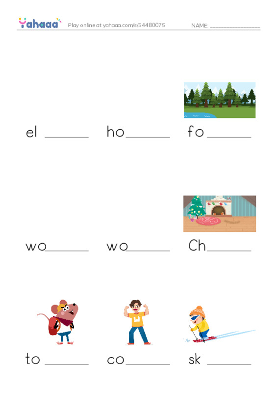 Christmas Elf PDF worksheet to fill in words gaps