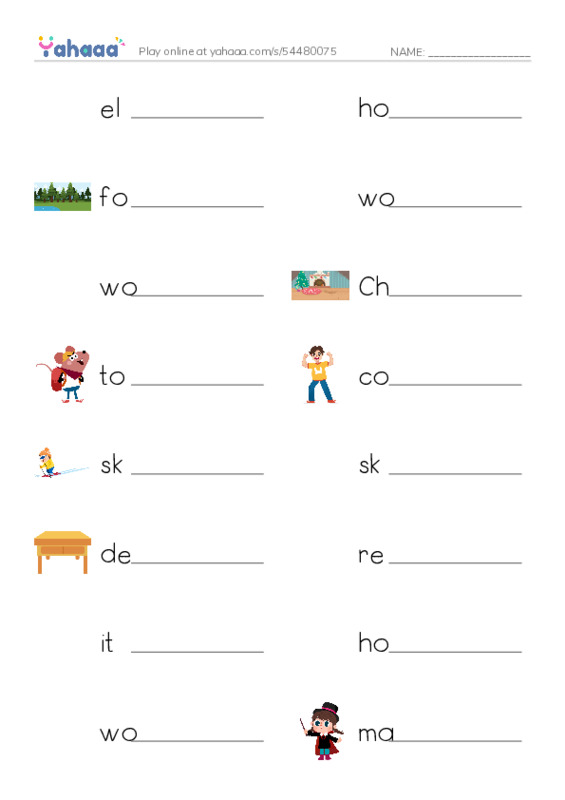 Christmas Elf PDF worksheet writing row