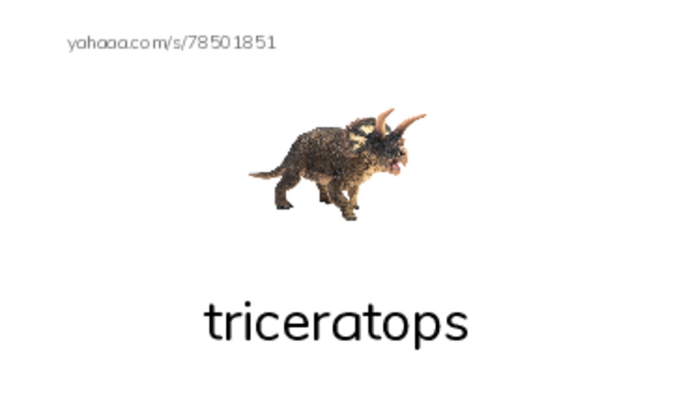 Common dinausors names PDF index cards with images