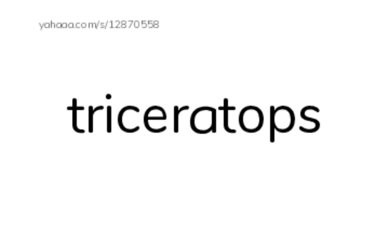Common dinausors names PDF index cards word only